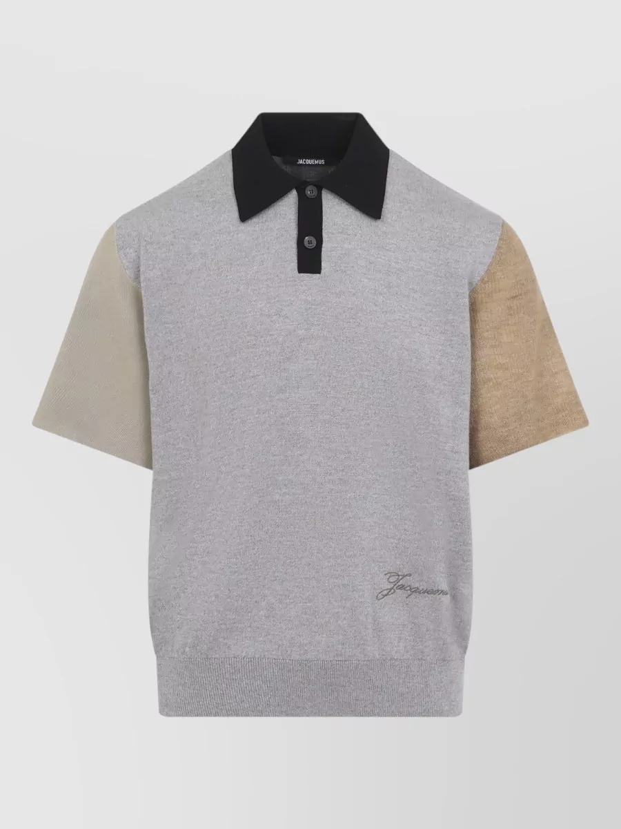 Jacquemus merino wool paneled polo shirt