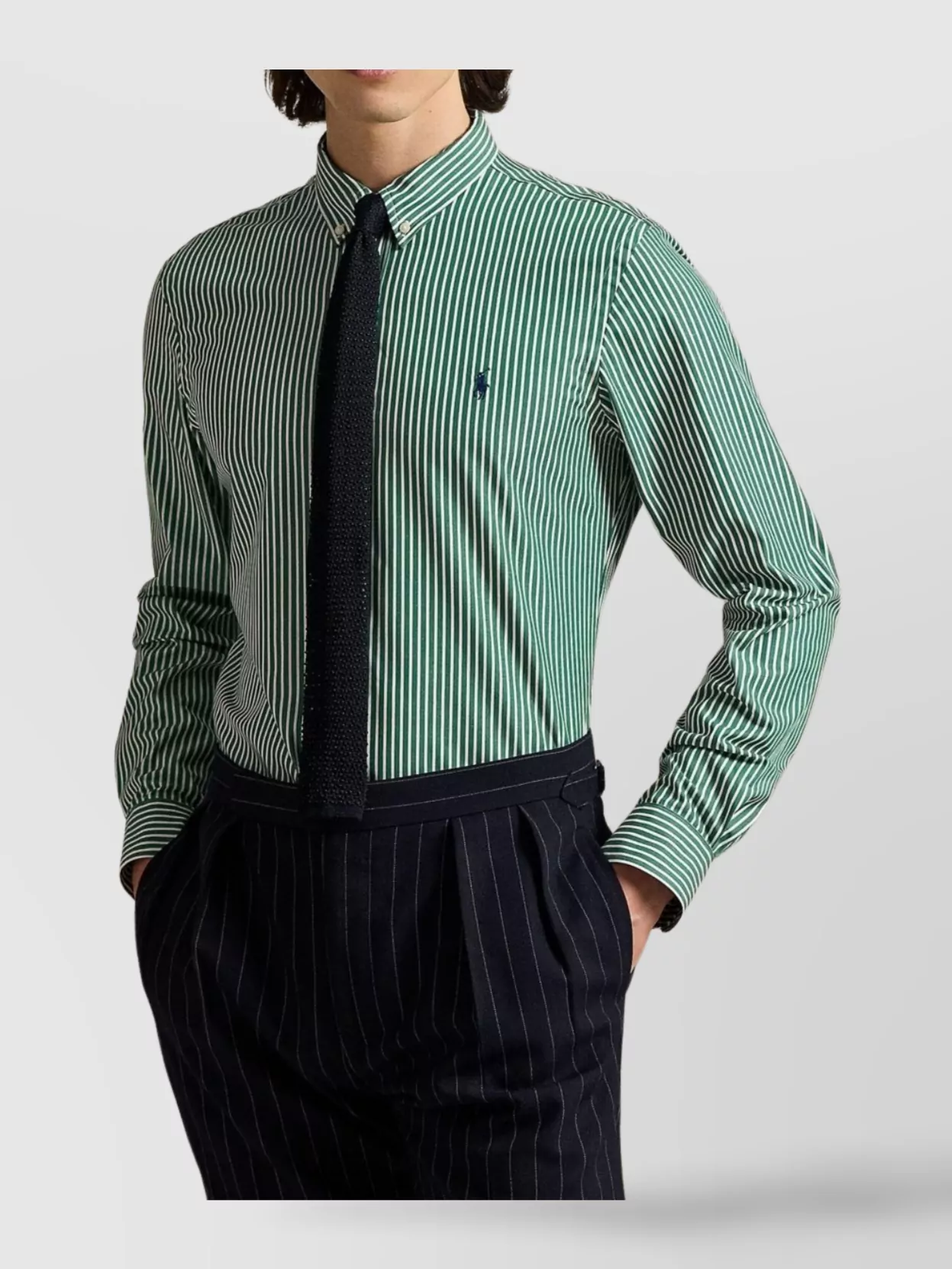 Polo Ralph Lauren Shirt Striped Pattern Collar Button-down In Green