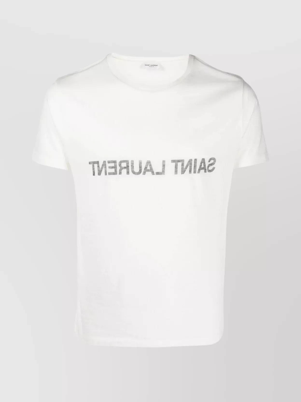 Shop Saint Laurent Collar Reversal T-shirt With Raw Edges In White