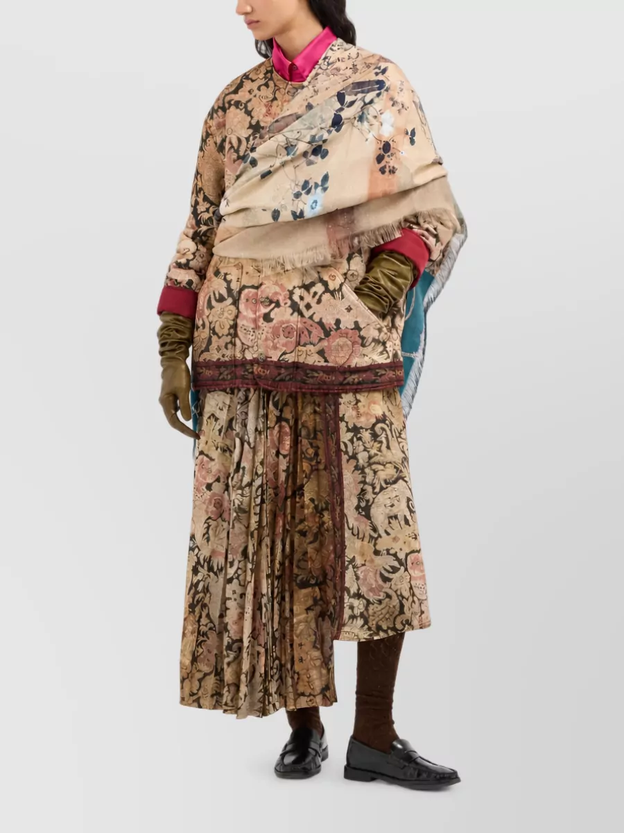 Pierre Louise Mascia Wool Reversible Padded Single Breasted Coat