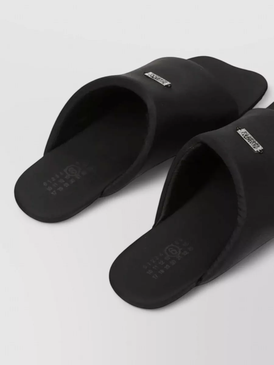 Mm6 Maison Margiela Nylon Logo-Plaque Slippers