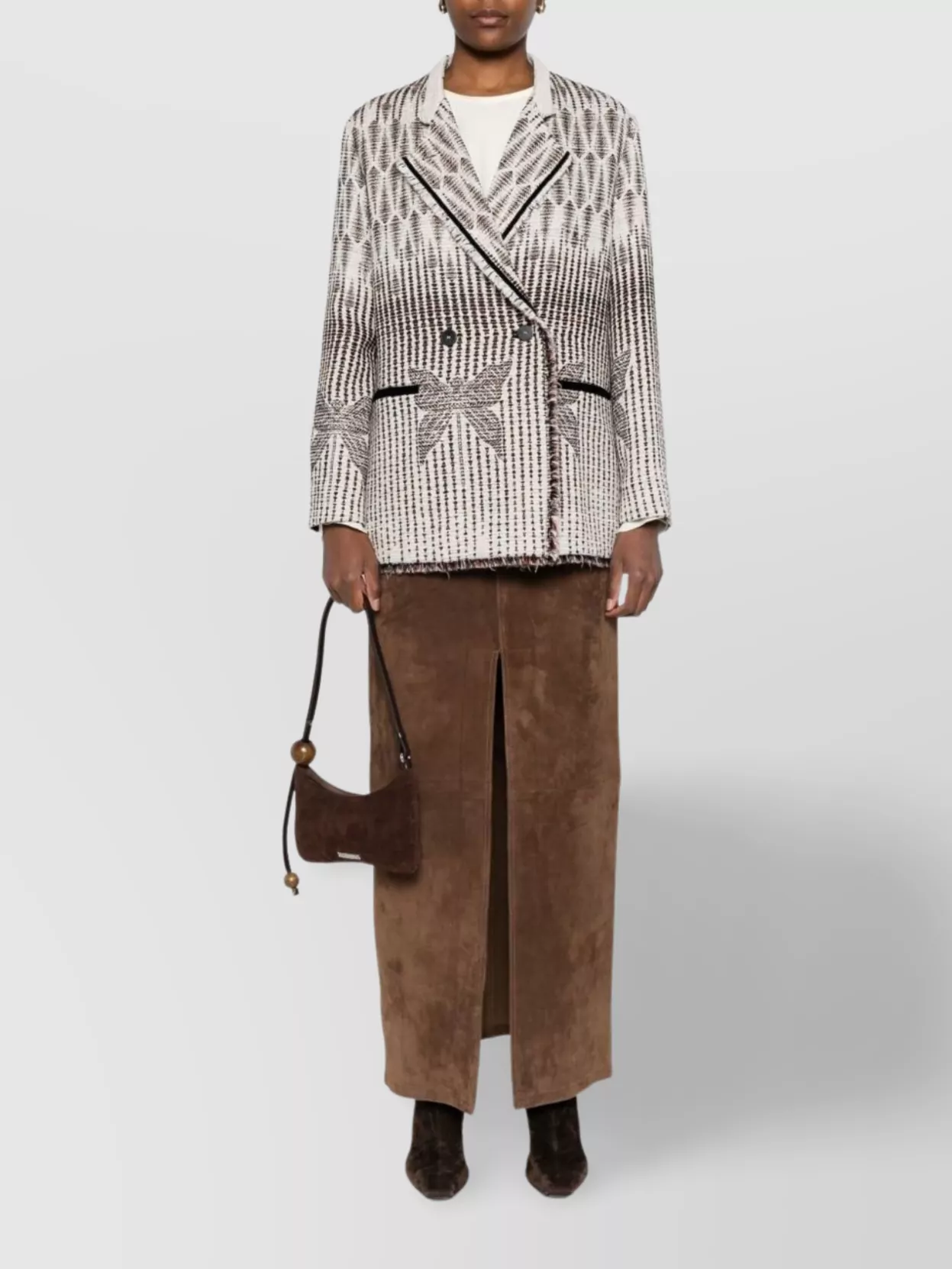 Forte Forte Geometric Patterned Double-Breasted Jacket