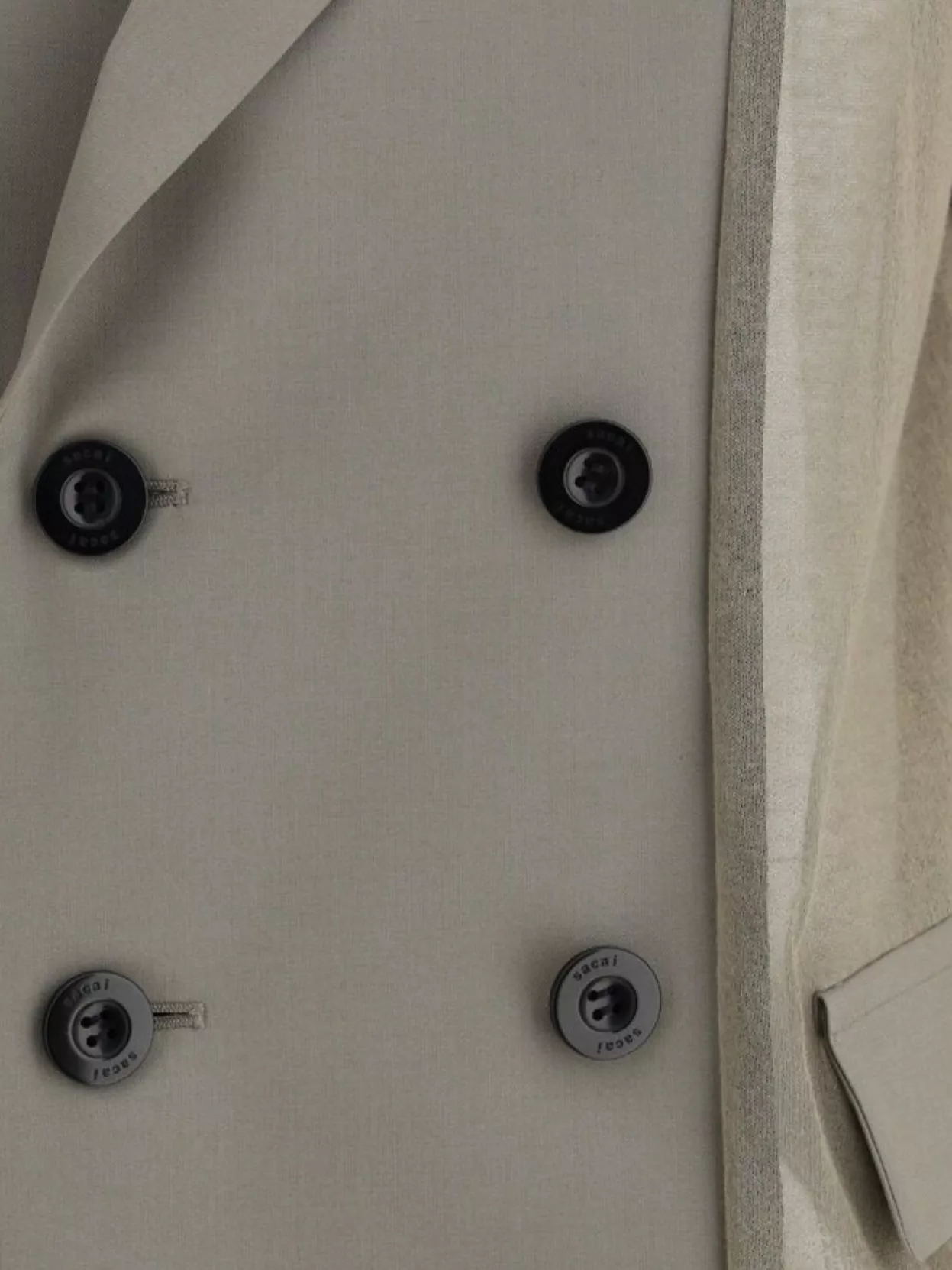 Sacai Sheer Cotton Blazer Featuring Flap Pockets