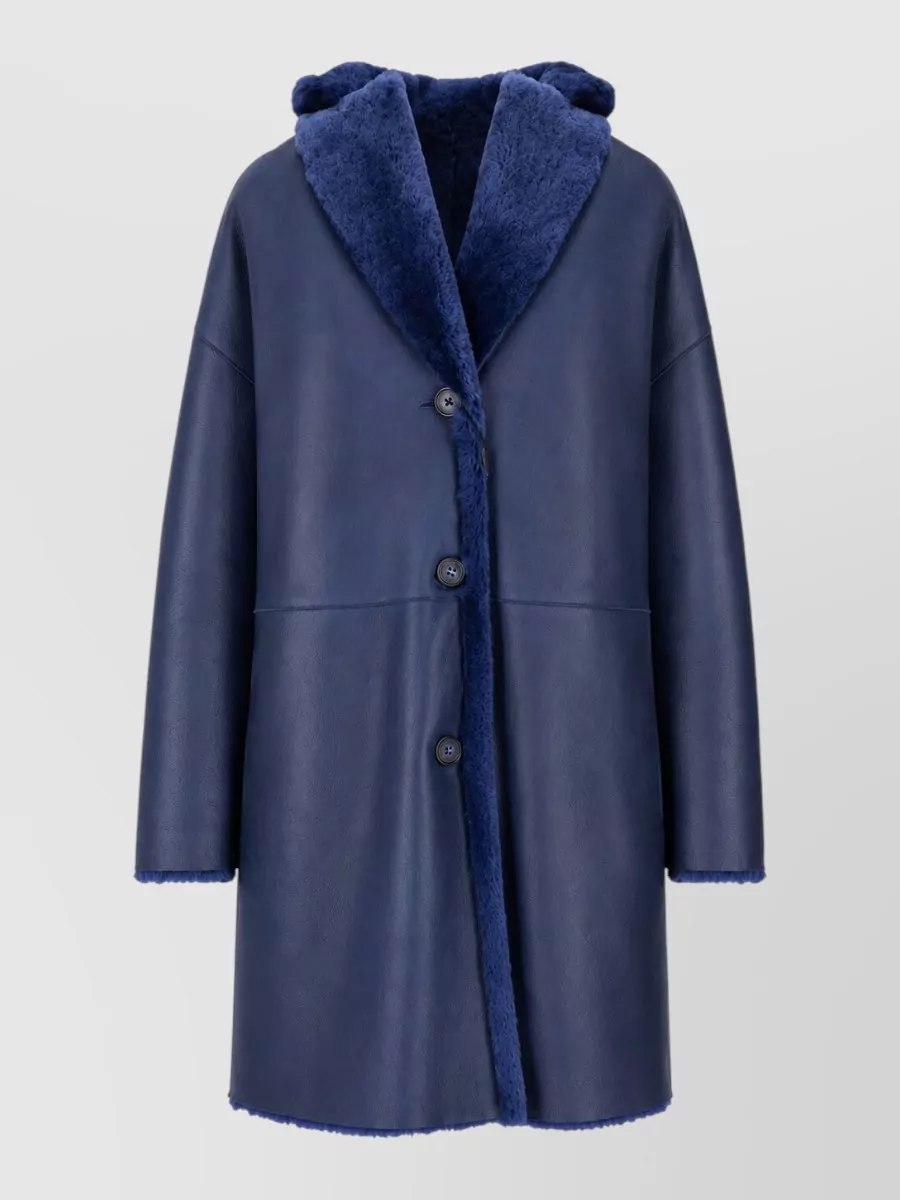 La Rose faux shearling long coat