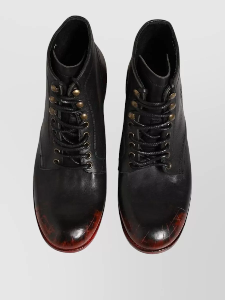 Dolce&Gabbana Leather Lace-Up Ankle Boots
