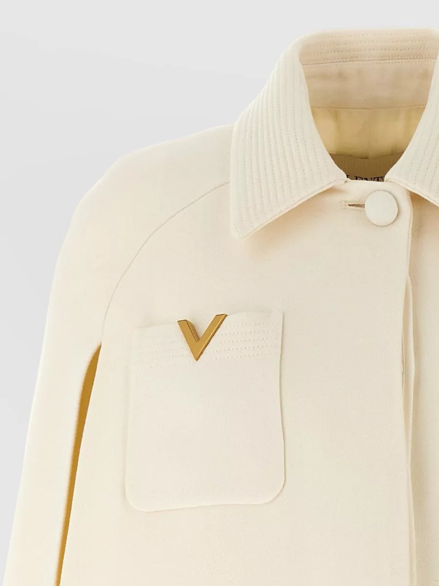 Valentino Garavani Hooded Jacket Collar Design Front Pockets