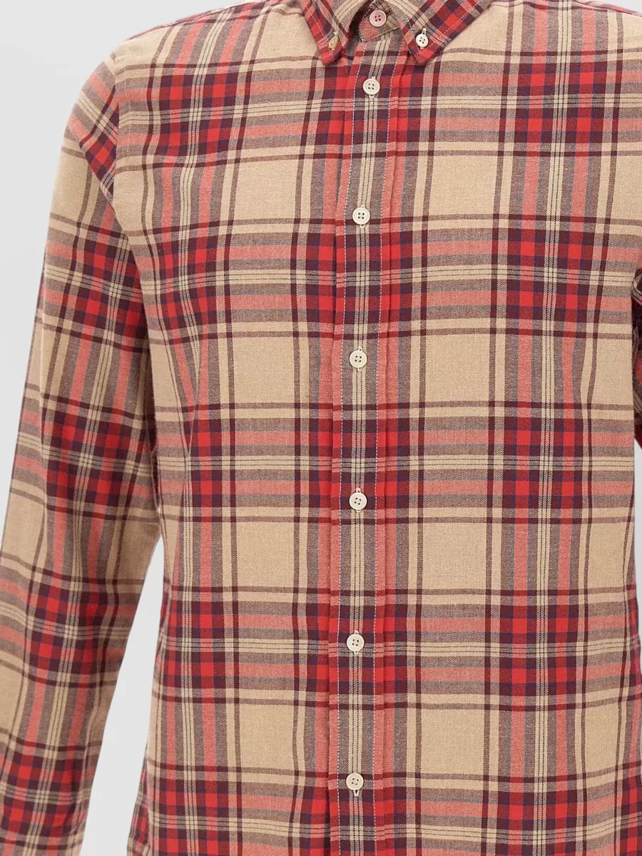 Paul Smith Fitted Checked Shirt Featuring Button-Down Collar