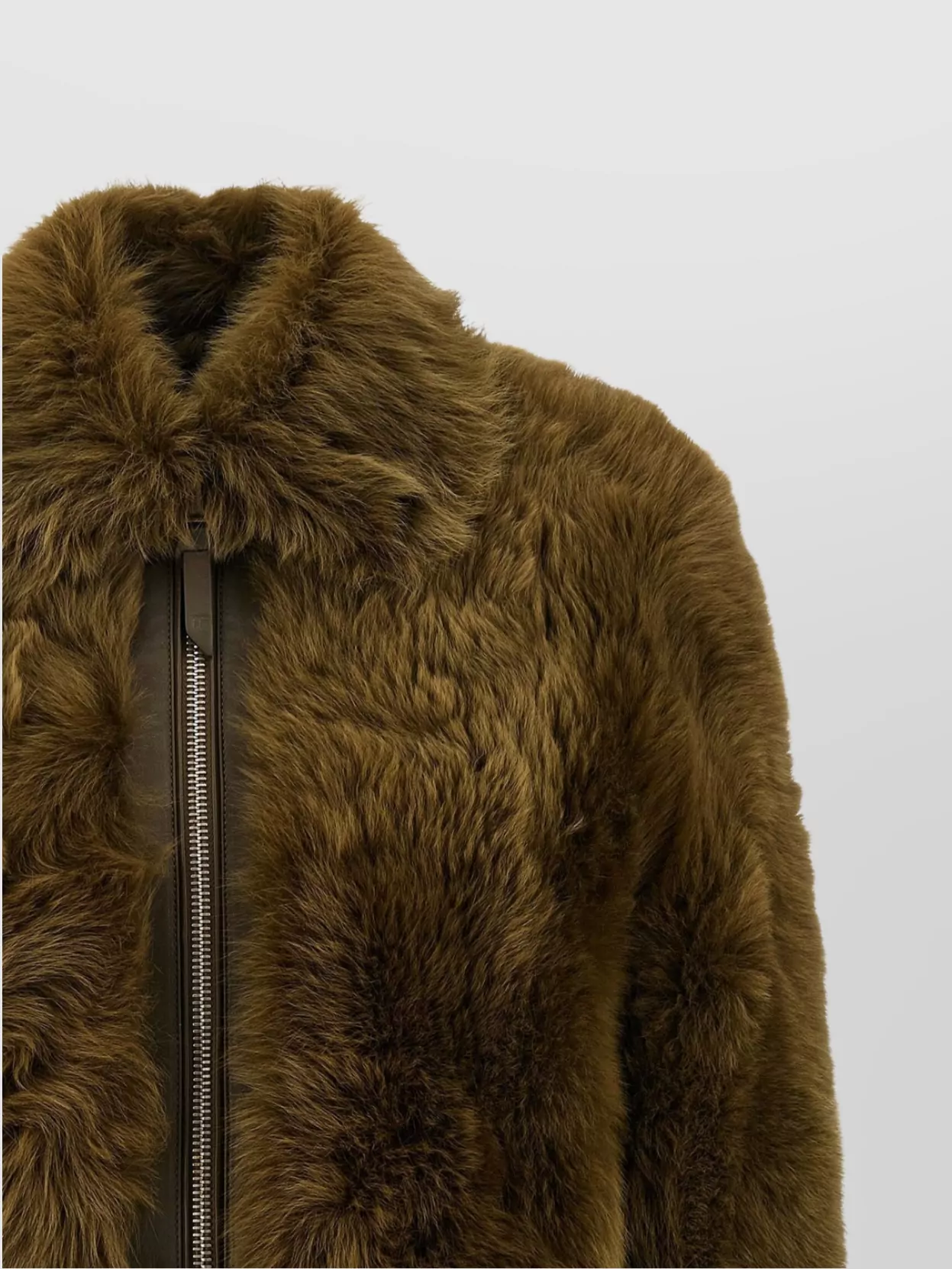 Tom Ford Women Brown Jacket With Adjustable Belt On The Waist In Fur Woman In Brown