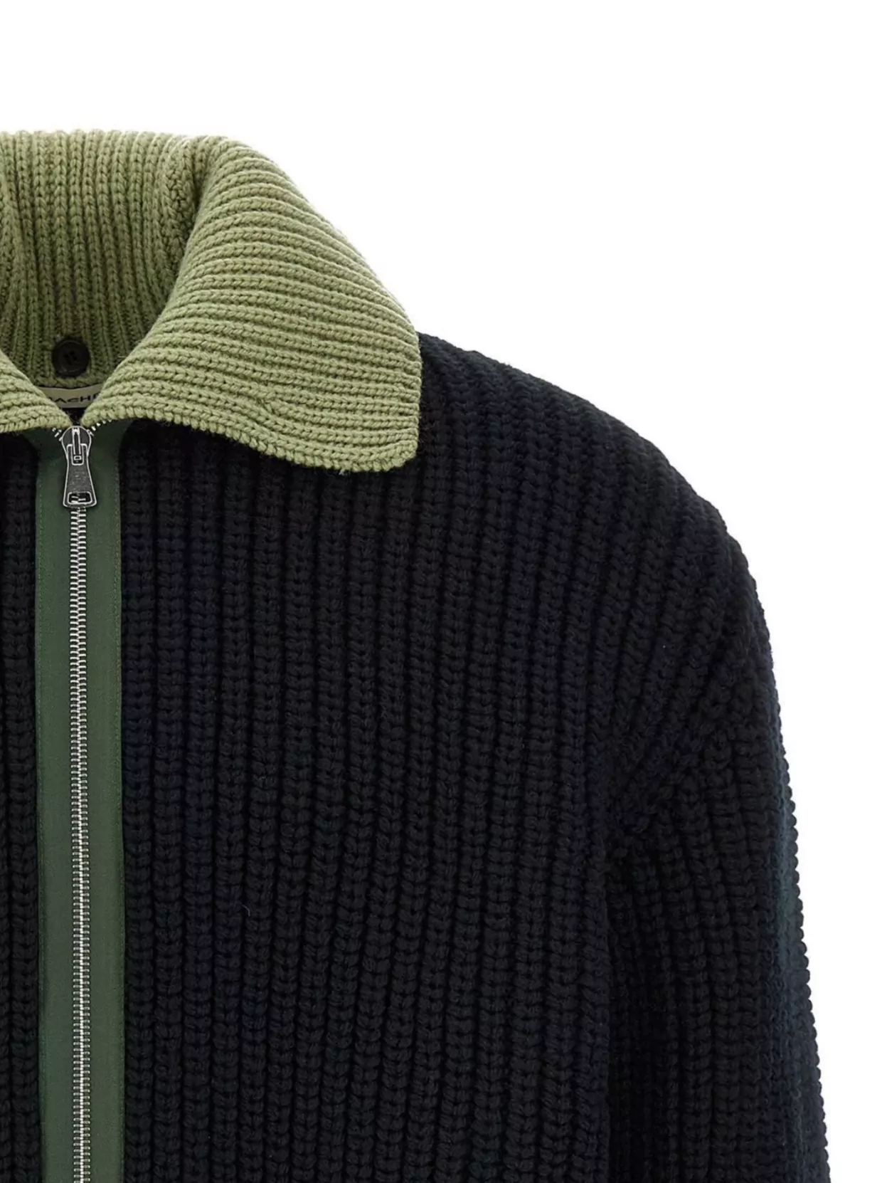 Namacheko Cardigan With Contrast Collar And Long Sleeves