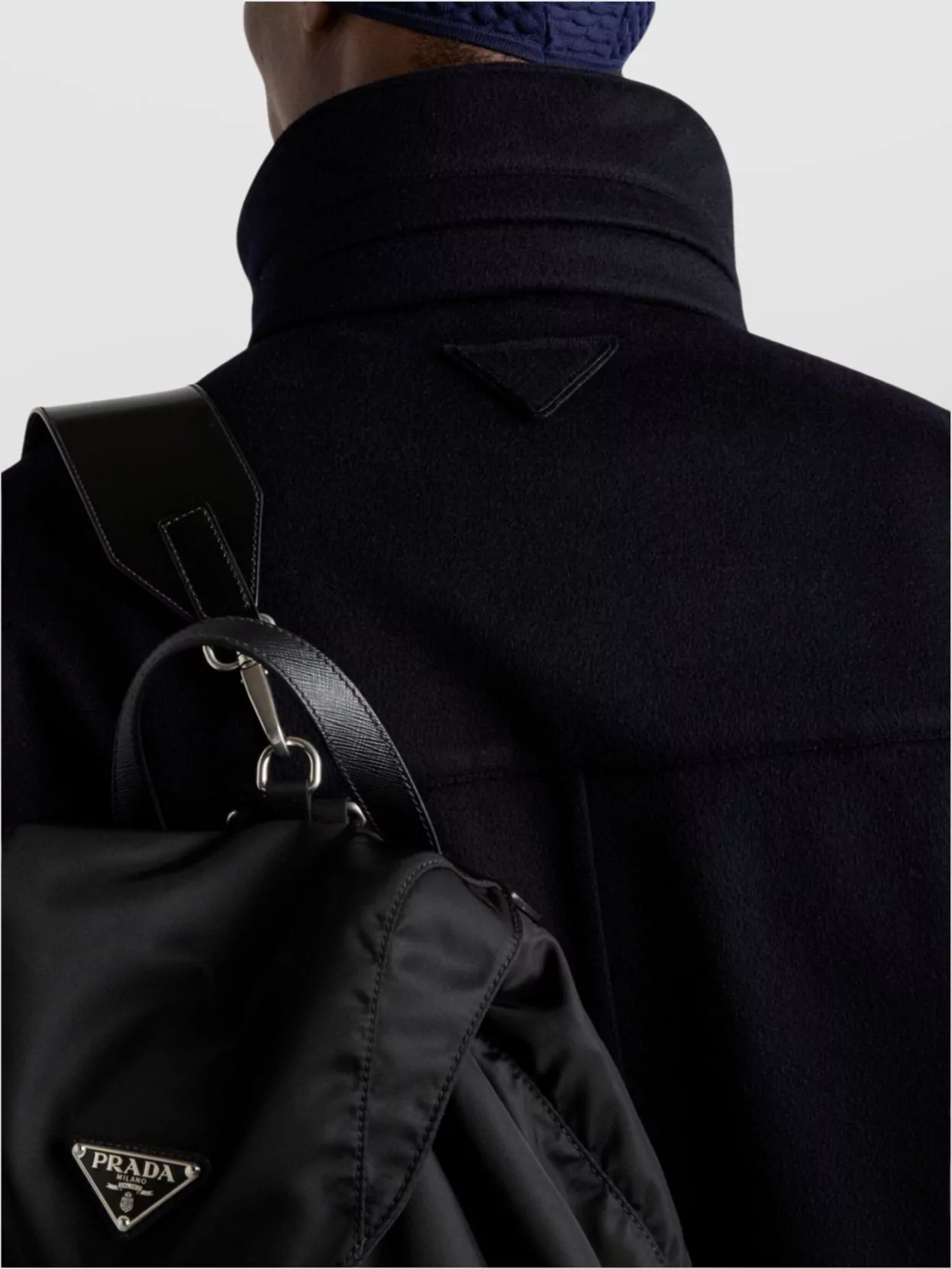 Prada Cashmere Down Jacket With Calfskin Accents