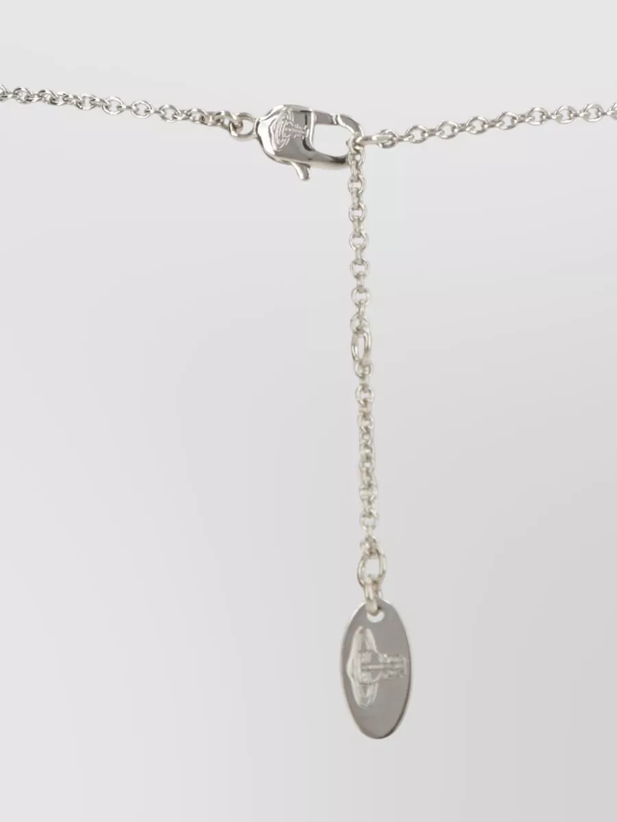 Vivienne Westwood Pendant Chain Link Necklace Pearl Crystal Detail