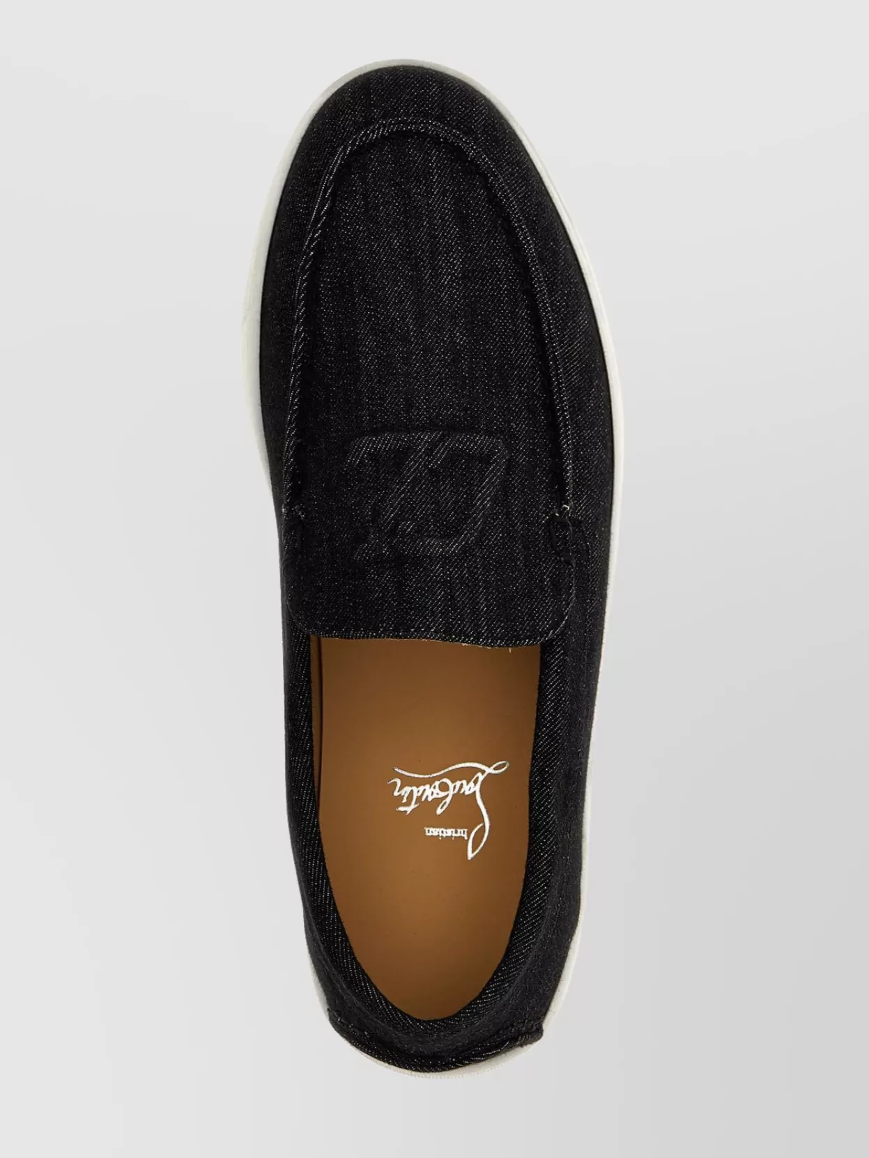 Christian Louboutin Denim Texture Loafers Contrast Sole