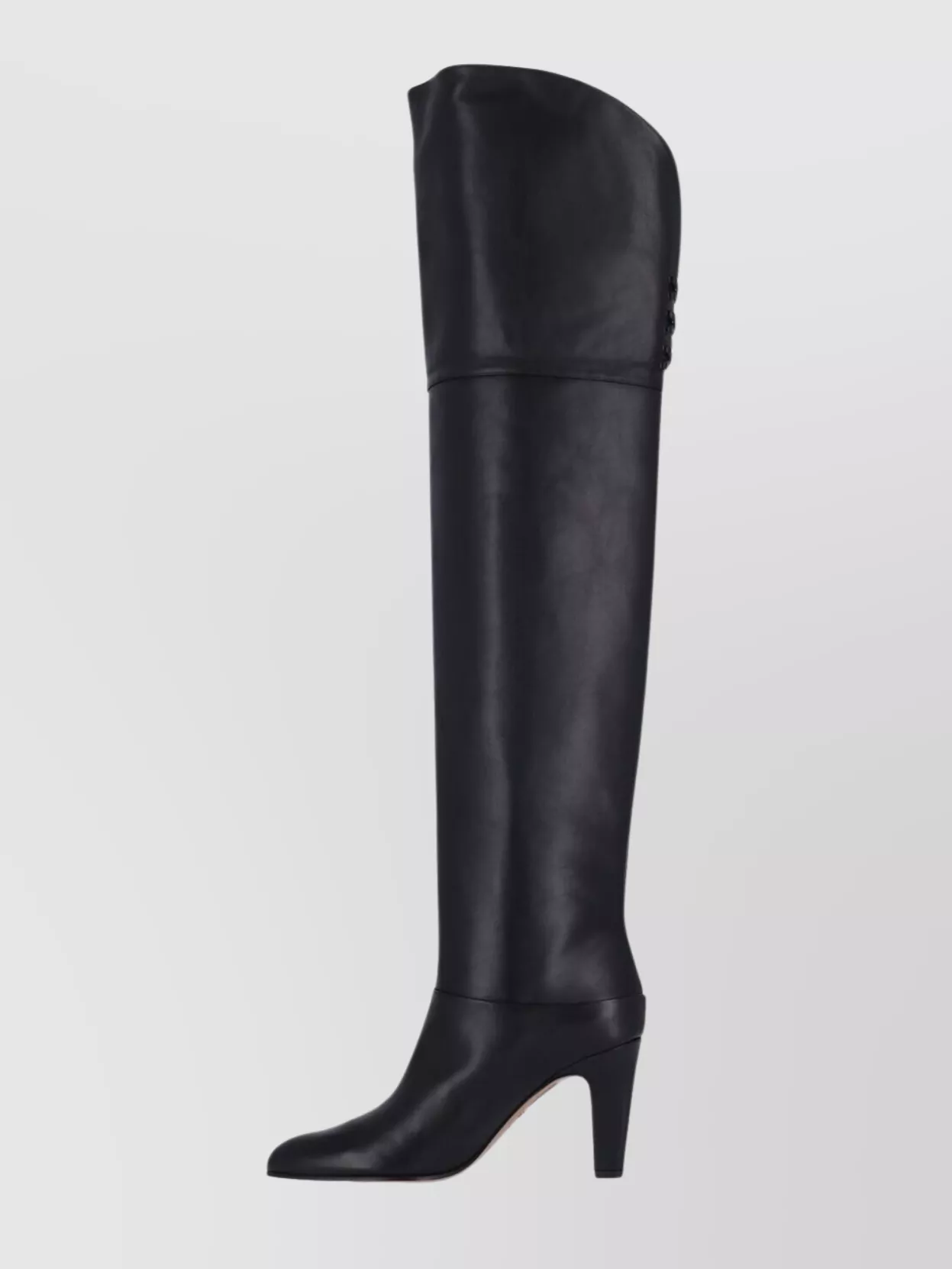 Chloé Knee-high Boots With Pointed Toe And Cone Heel In Black