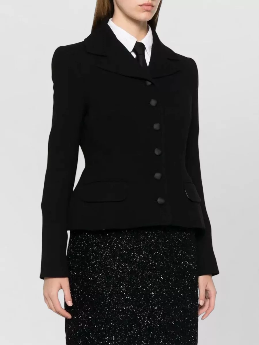 Dolce&Gabbana Wool Crepe Blazer Fitted Silhouette Epaulettes