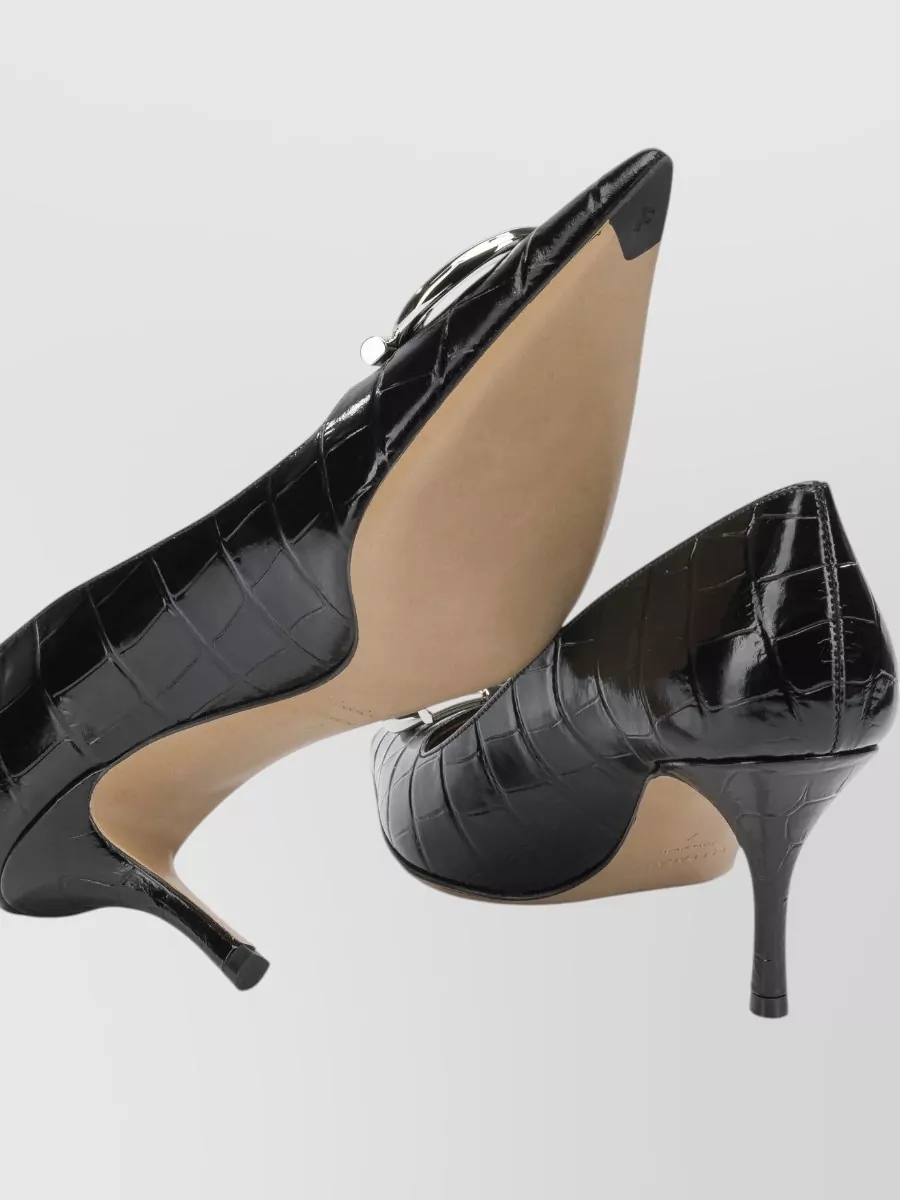 Ferragamo Leather Maxi Gancini 70Mm Pumps