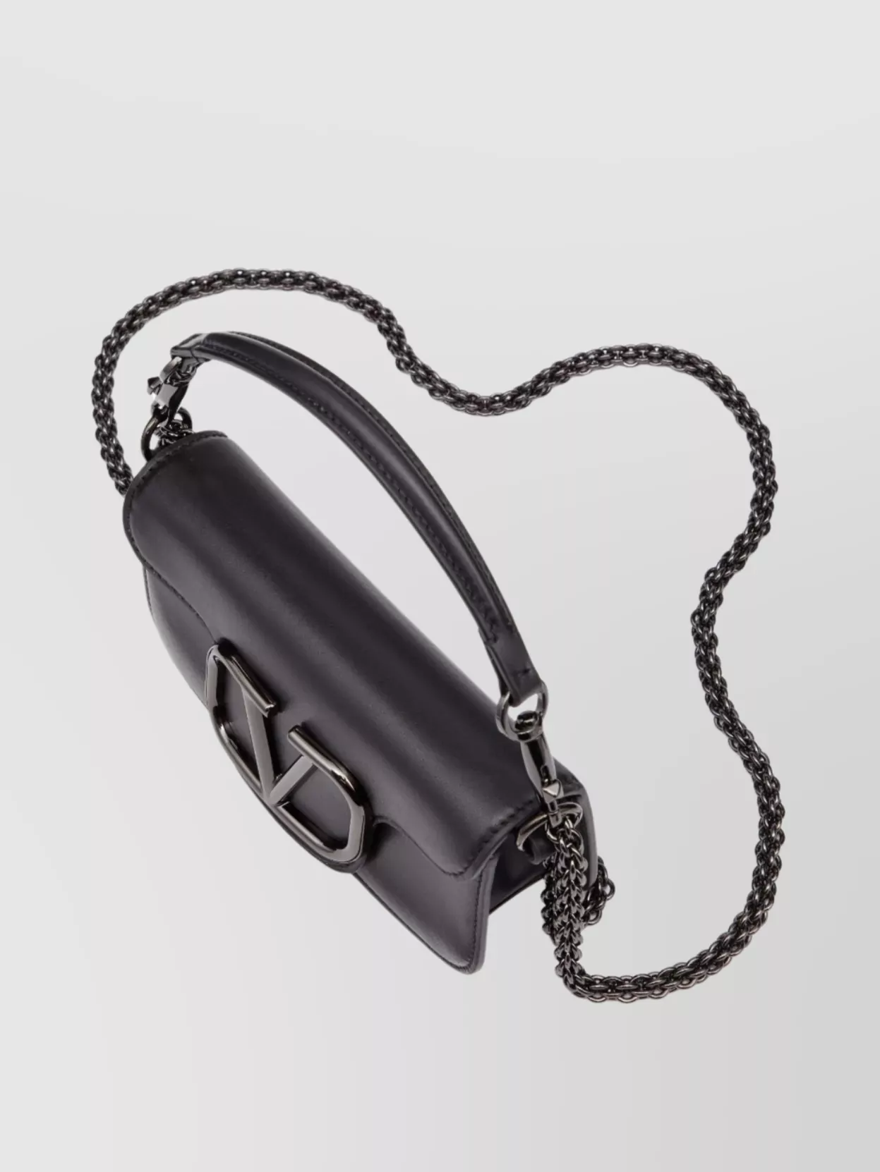 Valentino Small Leather Shoulder Bag With Chain-link Strap