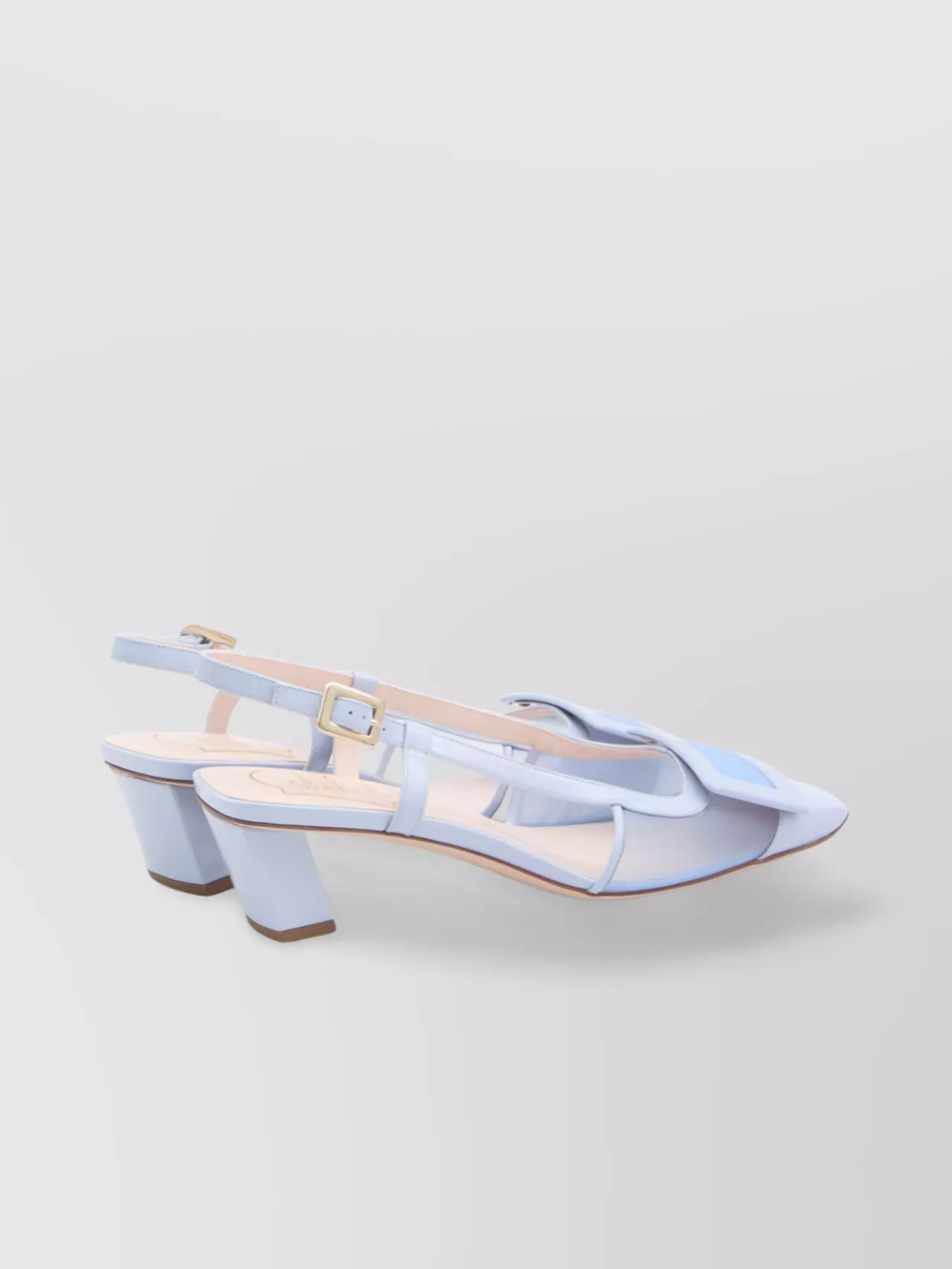 Roger Vivier Patent Leather Mesh Slingback Pumps