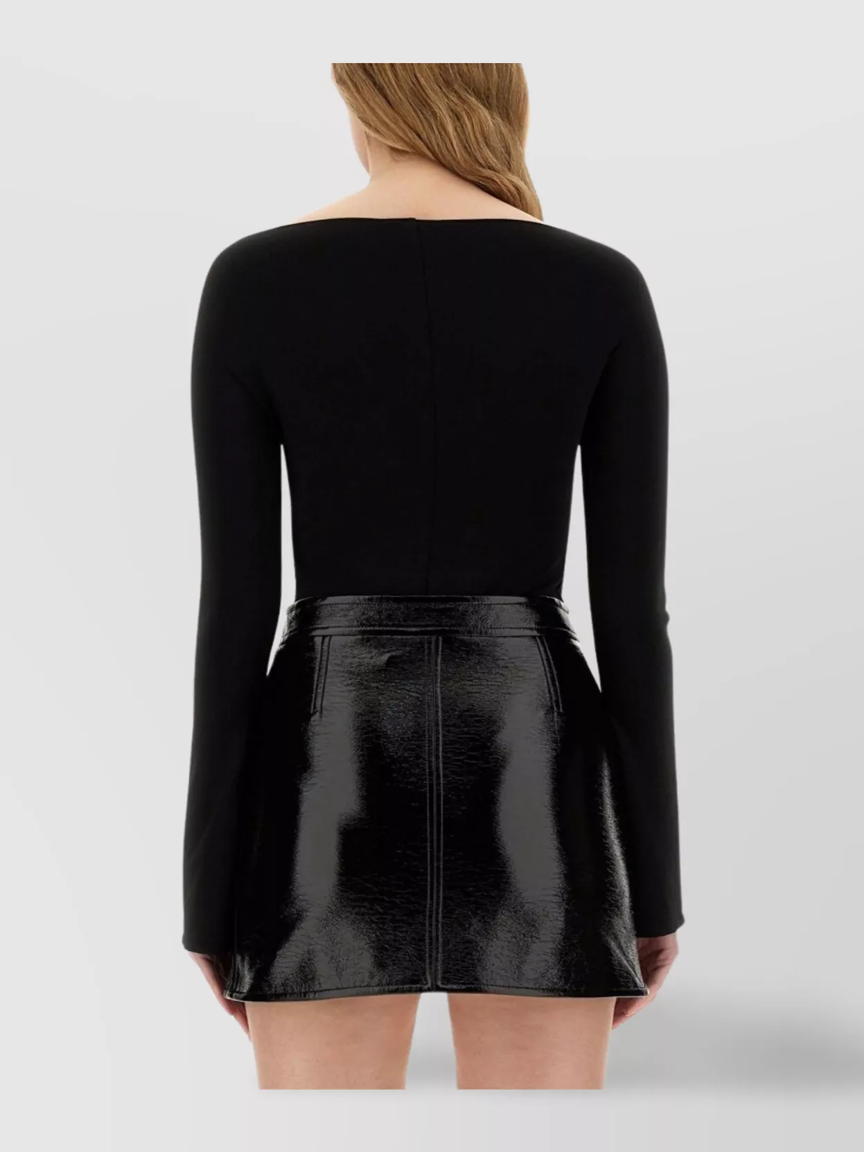 Courrèges Jersey Top Shiny Off-The-Shoulder