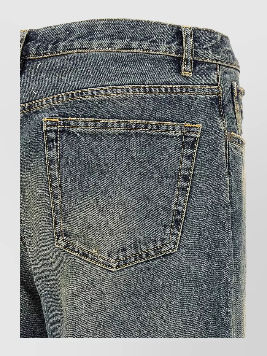Maison Margiela High-Rise Straight-Leg Distressed Denim Jeans