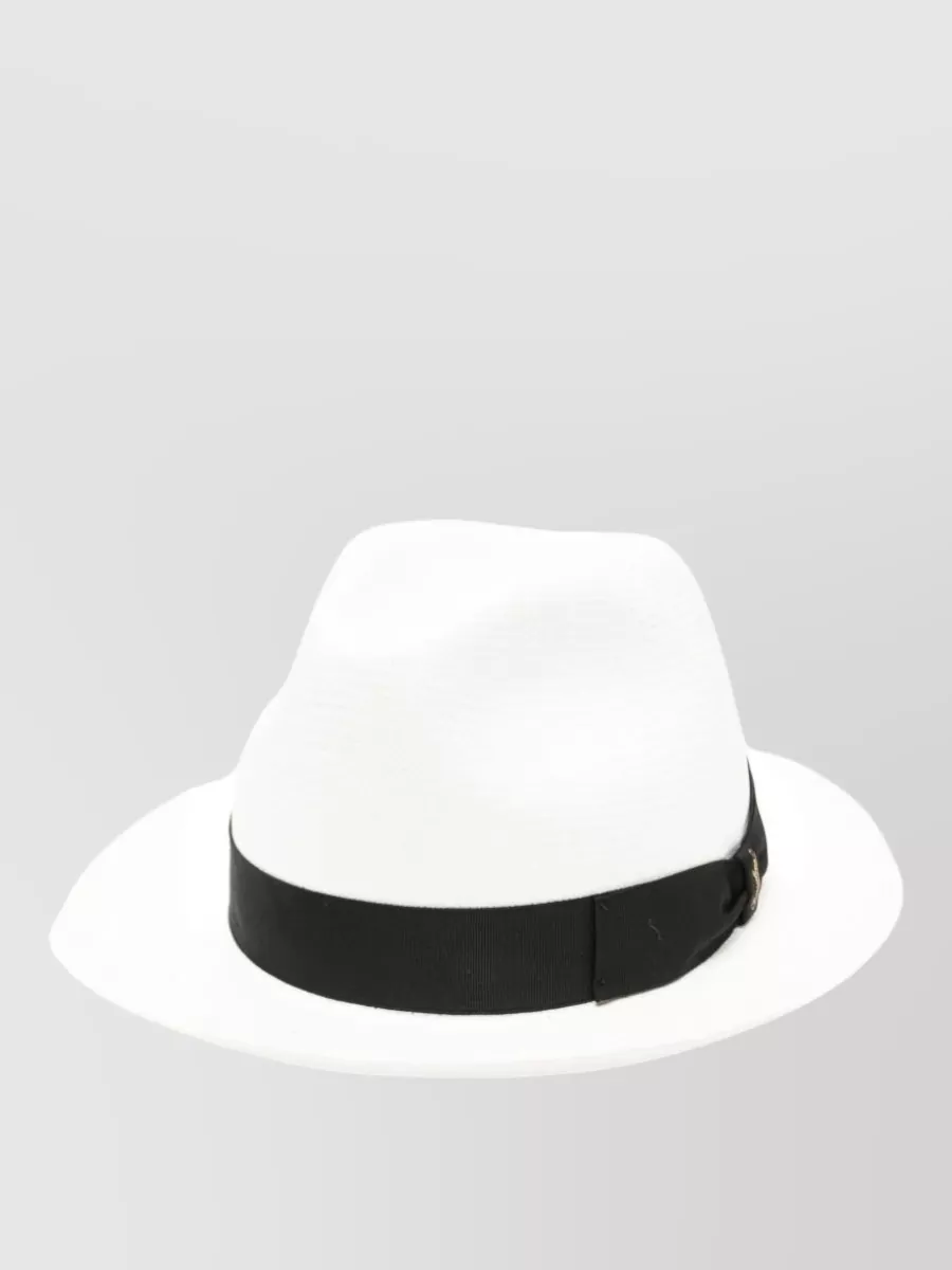 Borsalino Straw Fedora Hat