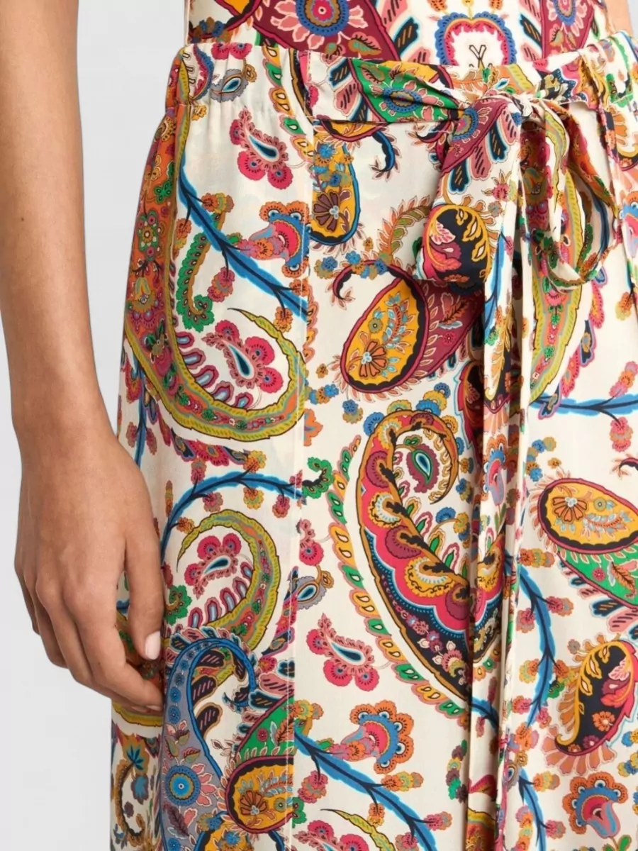 Etro Silk Floral Paisley High-Rise Wide-Leg Palazzo Trousers