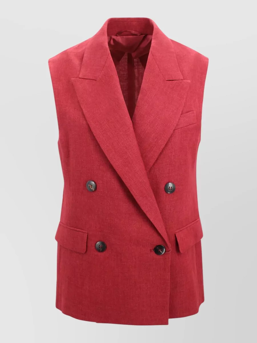 S Max Mara Linen double-breasted waistcoat