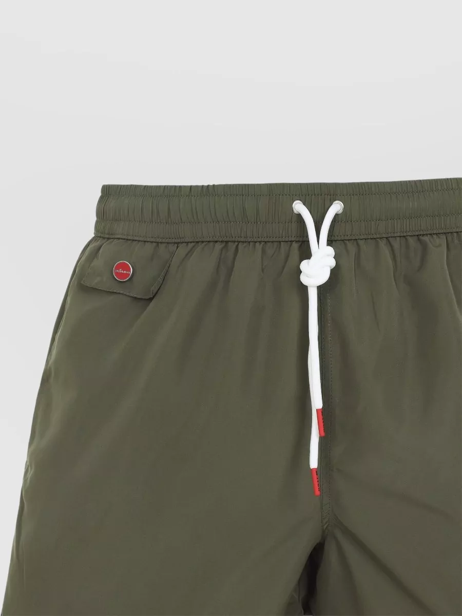 Kiton Mens Swim Shorts Elastic Waistband Pocket