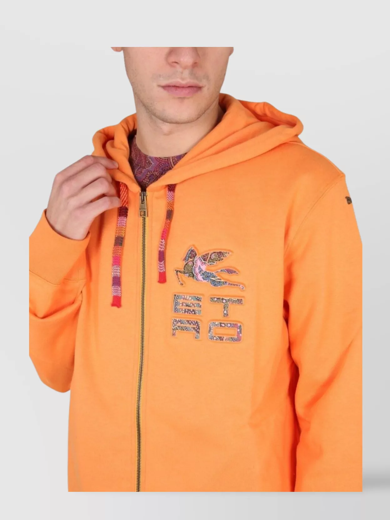 Etro Hooded Embroidered Zip Sweatshirt