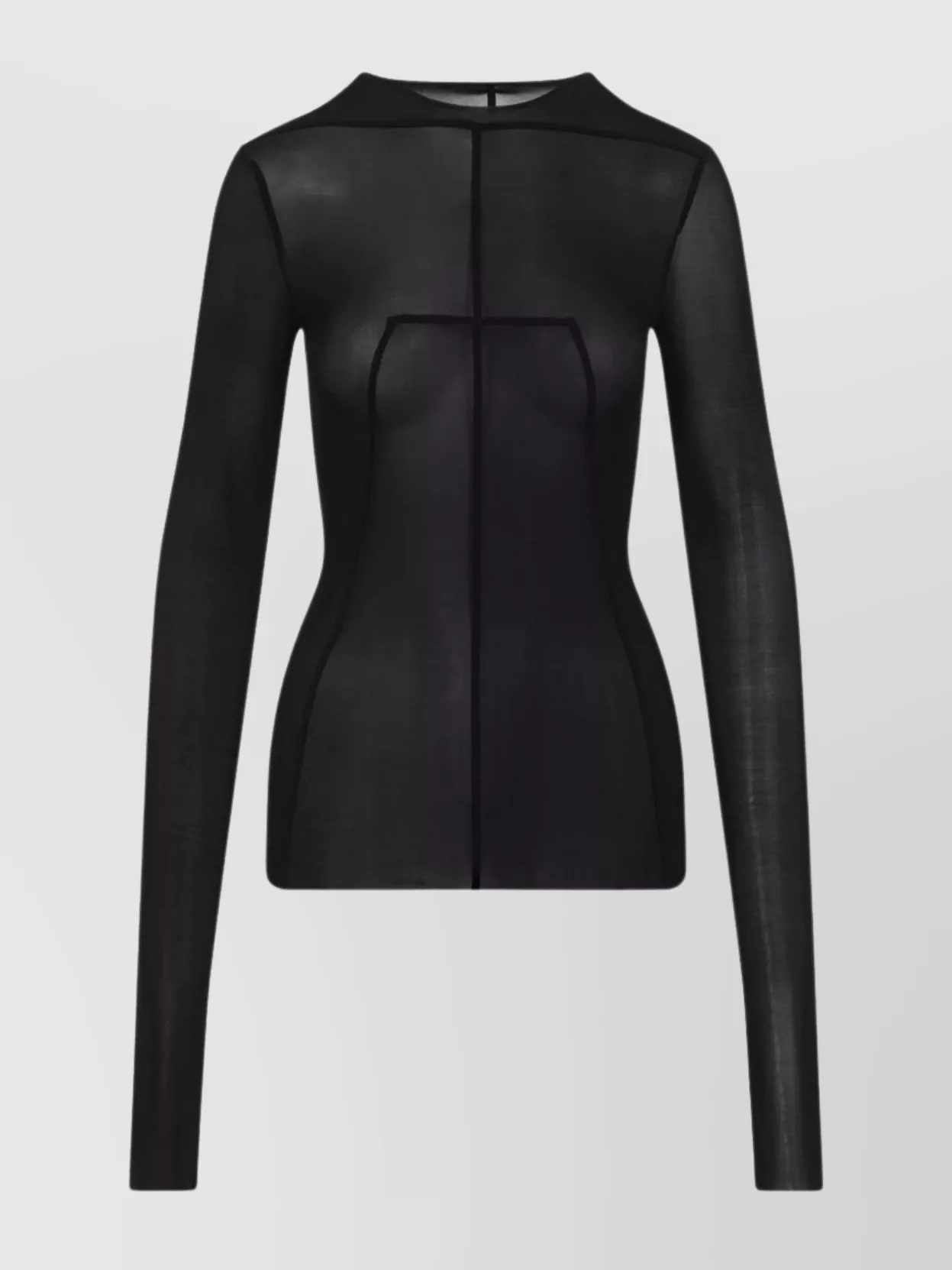 Rick Owens Fitted High Neck Top In Luxurious Cupro-elastane Blend