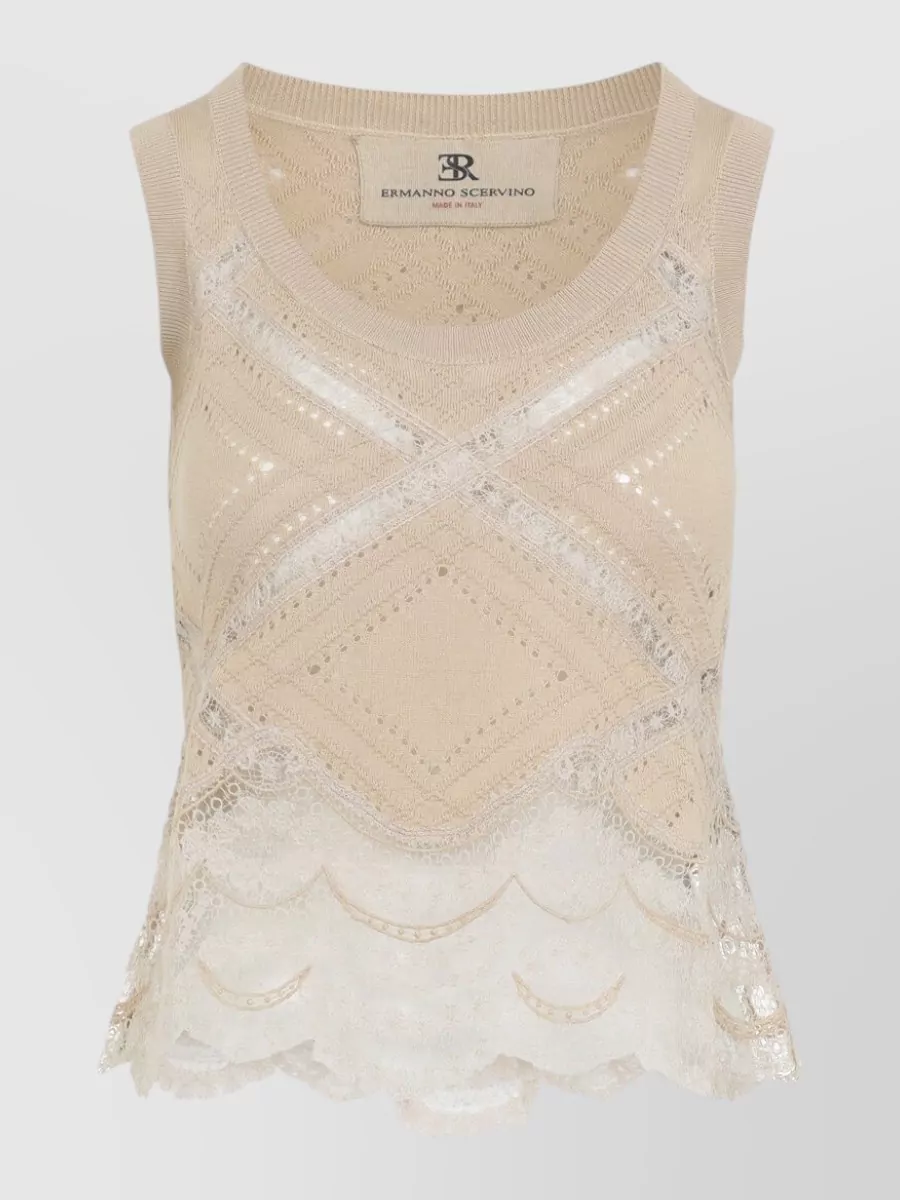 Ermanno Scervino silk sleeveless knitted top