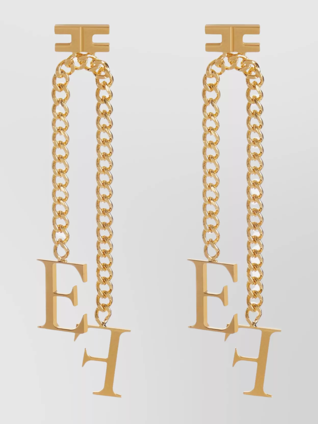 Elisabetta Franchi Earrings With Pendant Chain