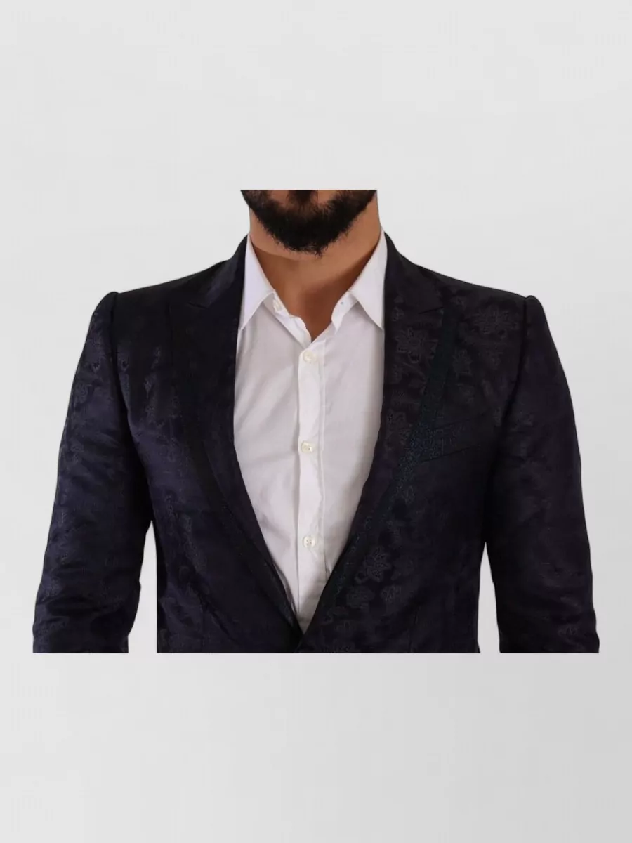 Dolce&Gabbana Silk Floral-Jacquard Single-Breasted Blazer