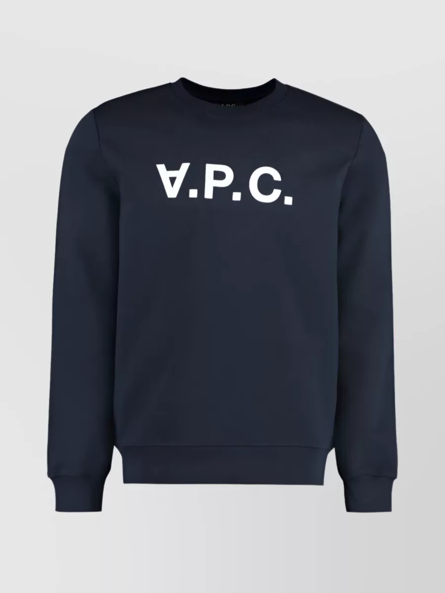 Shop A.p.c. Vpc Logo Print Sweatshirt In Blue