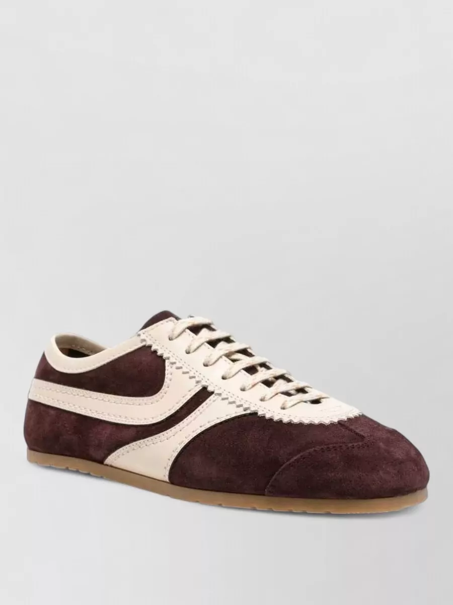 Dries Van Noten leather paneled low-top sneakers