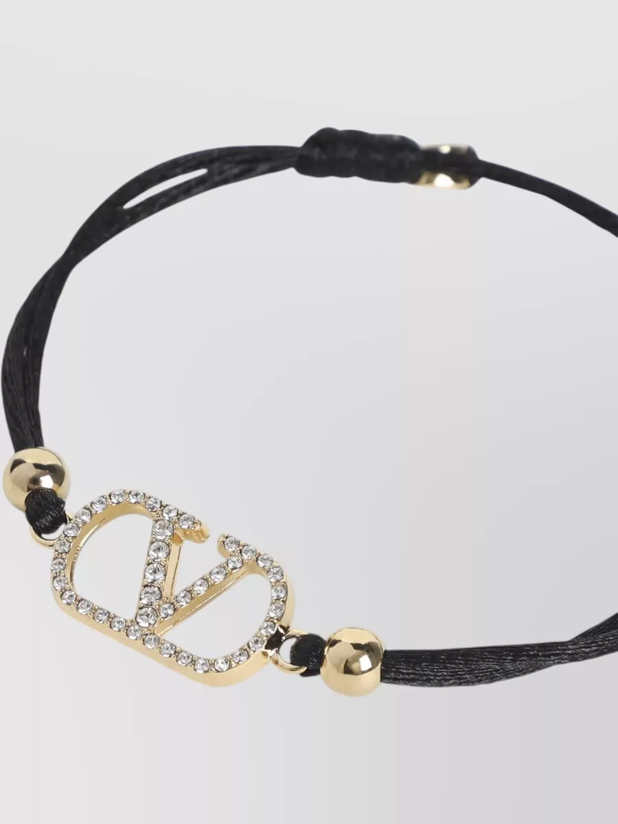 Valentino Garavani Bracelet Adjustable Strap Crystal Embellishments Hardware