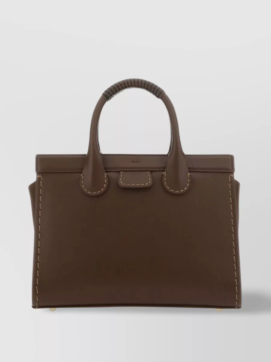 Shop Chloé Medium Edith Leather Tote Bag In Brown