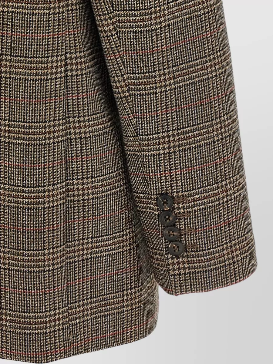 S Max Mara Wool Checked Single-Breasted Blazer