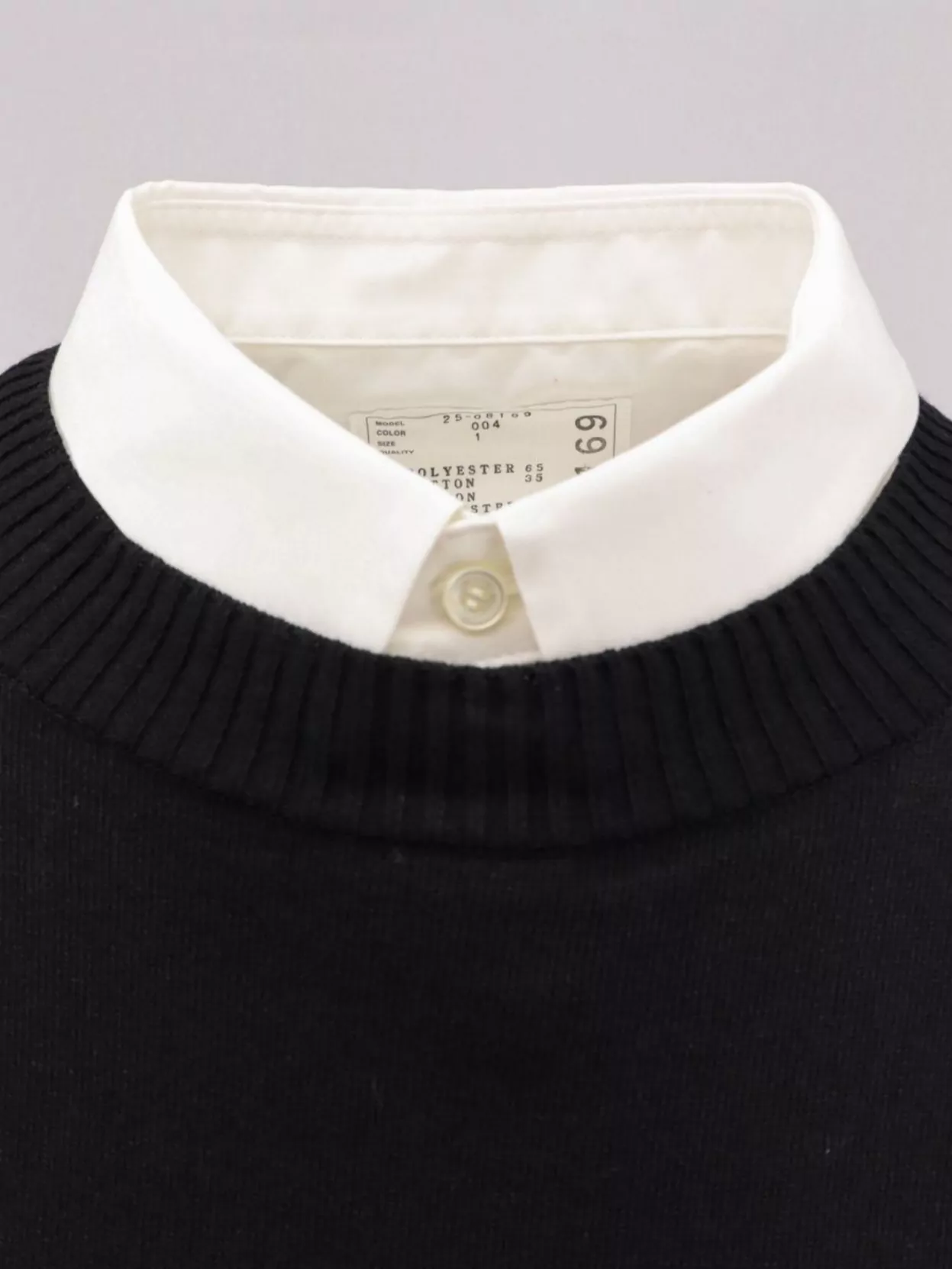 Sacai Short Dress With Layered Design And Button Detail