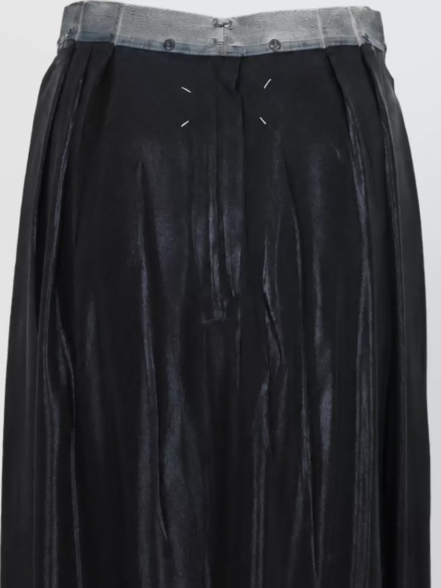 Maison Margiela Silk Blend Pleated Midi Skirt