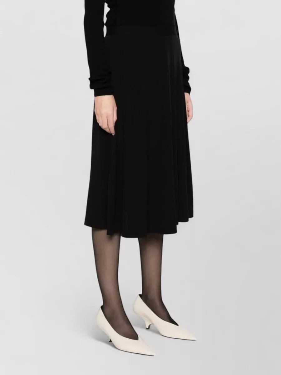 Totême High Waist Pleated Midi Jersey Skirt