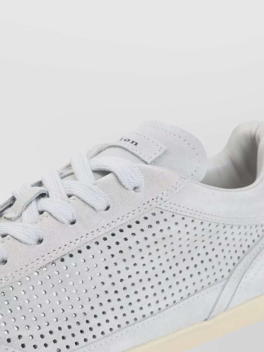 Kiton Suede Leather Low-Top Sneakers