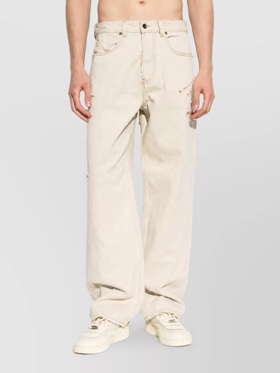 Diesel Distressed Straight-Leg Jeans