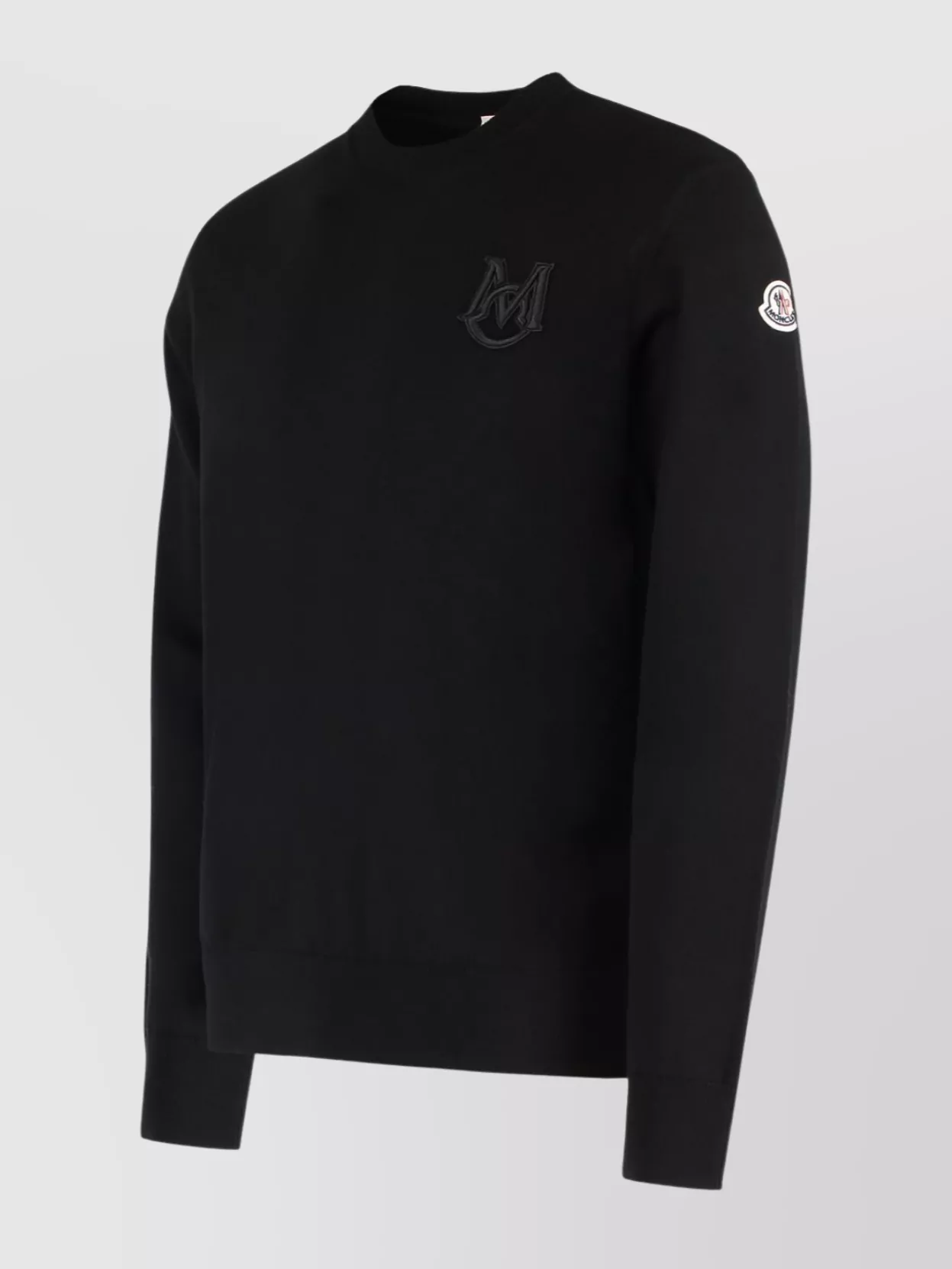 Moncler Cotton Knit Sweater Featuring Embroidery