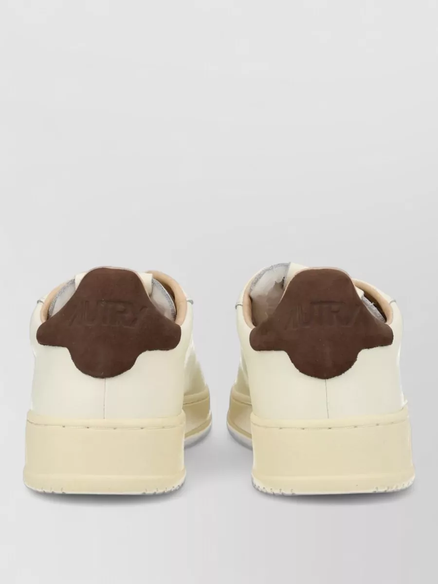 Autry Sneakers Round Toe Flat Sole Contrast Heel