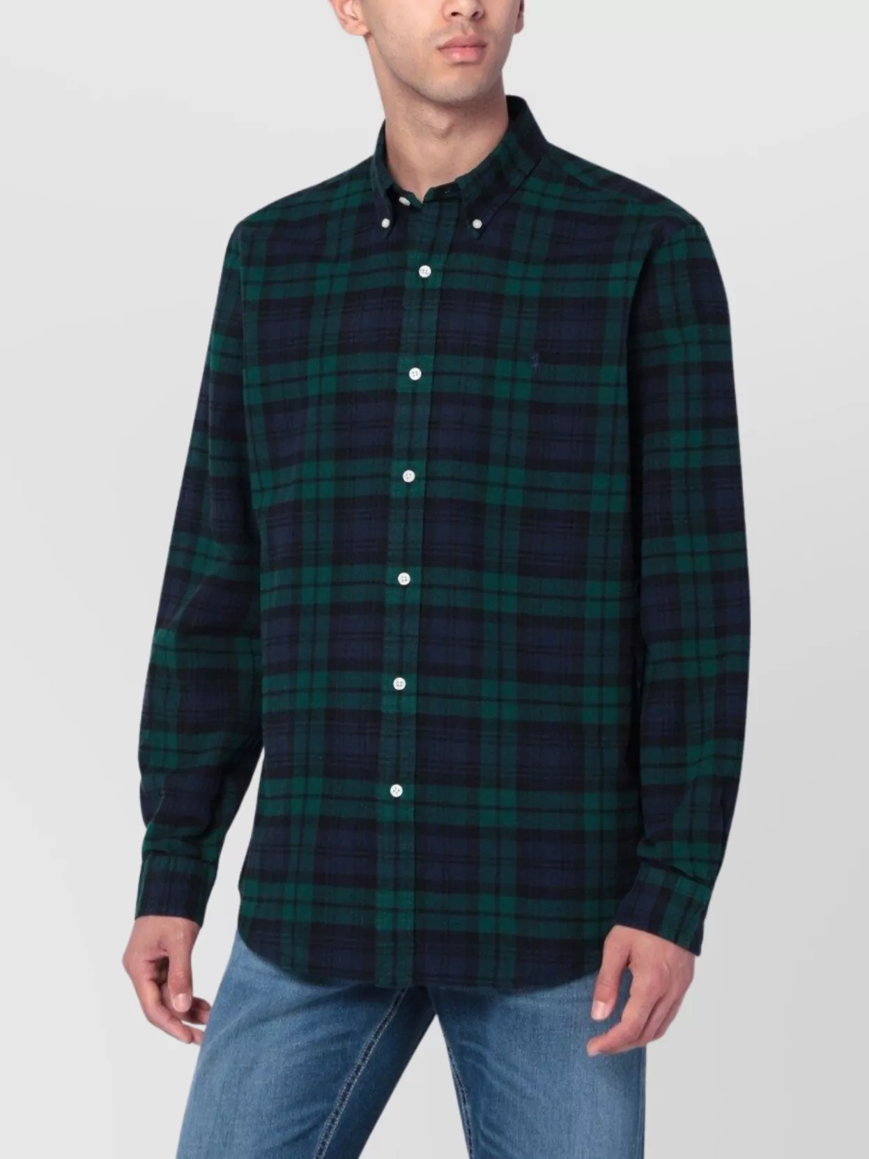 Polo Ralph Lauren Button-down Collar Logo-embroidered Checked Brushed-cotton Oxford Shirt In Green