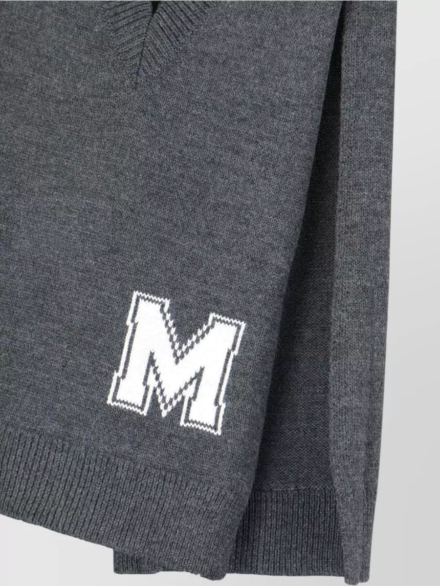 Mm6 Maison Margiela V-Neck Knitwear Crewneck Ribbed Hem