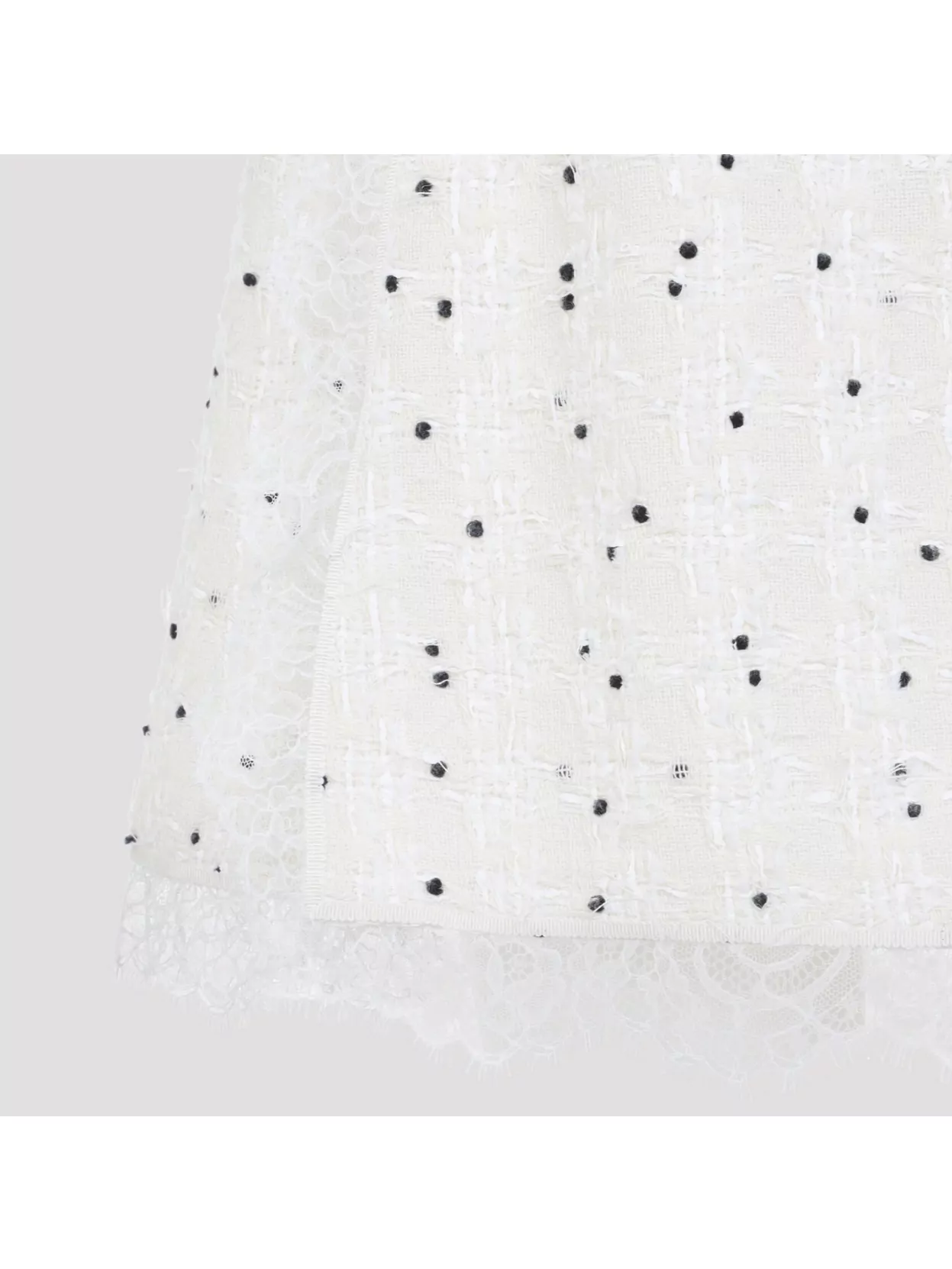 Giambattista Valli Polka Dot A-line Skirt With Lace Trim In White