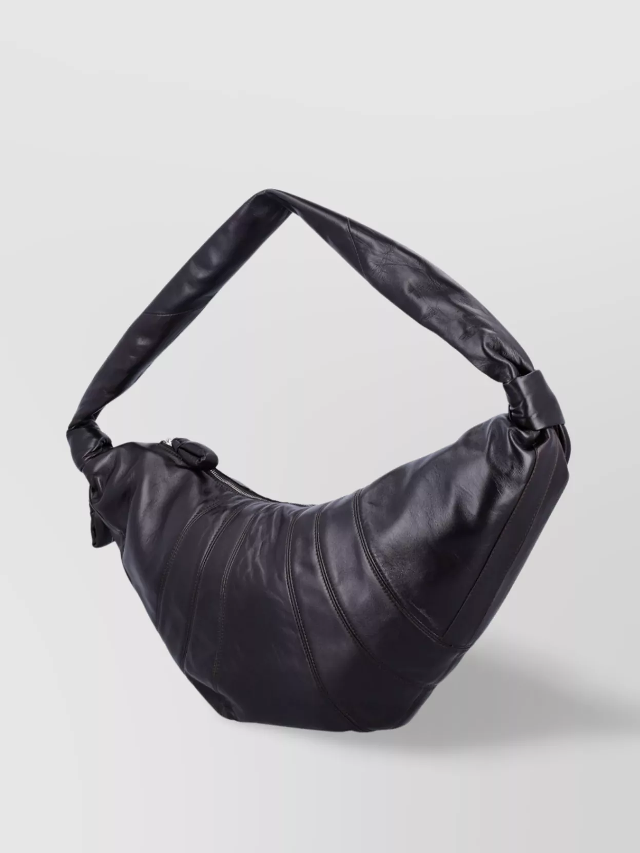 Lemaire Large Leather Crescent Bag With Side Knot Finishings