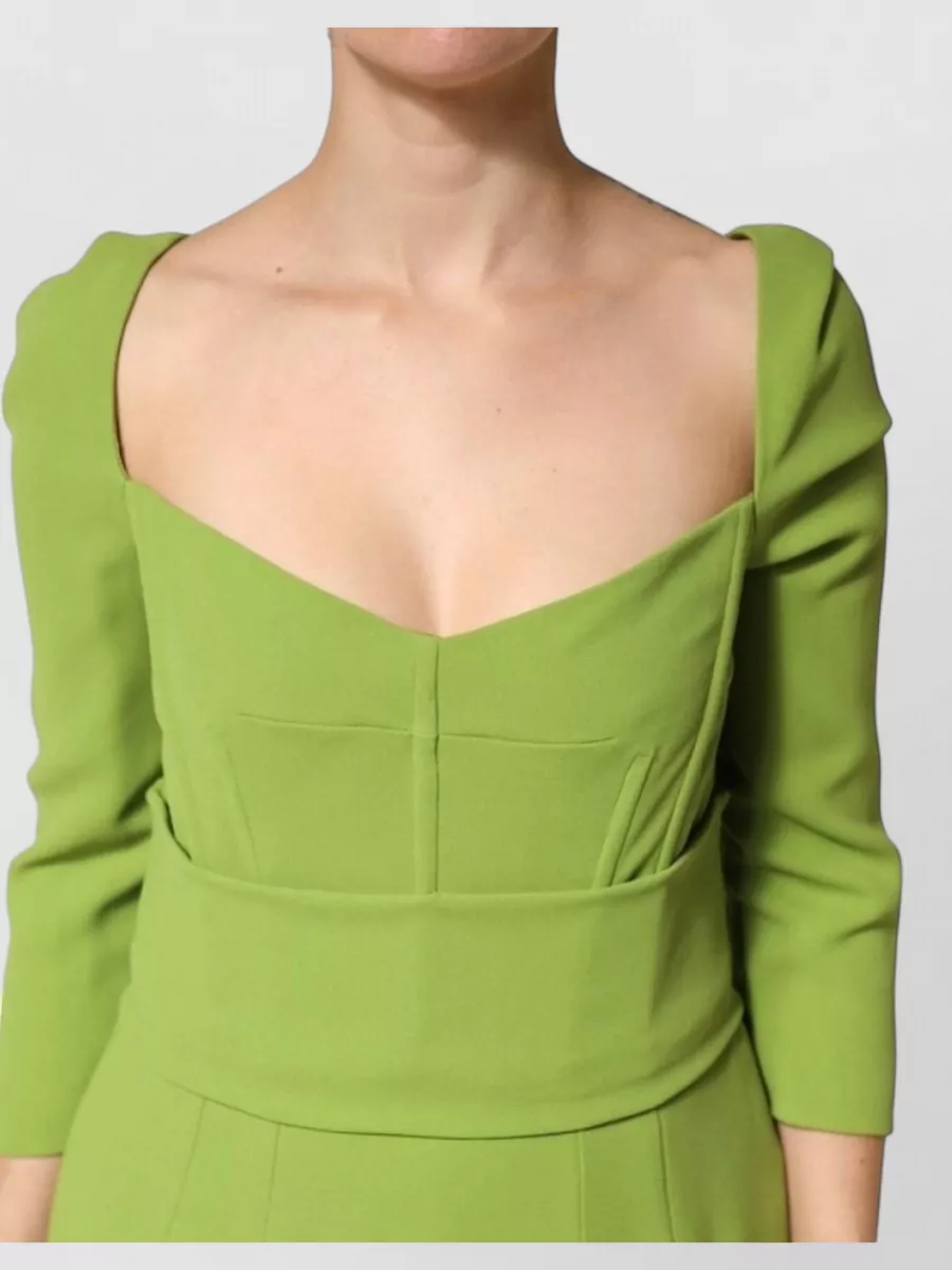Dolce&Gabbana Silk Sweetheart Neckline Midi Dress
