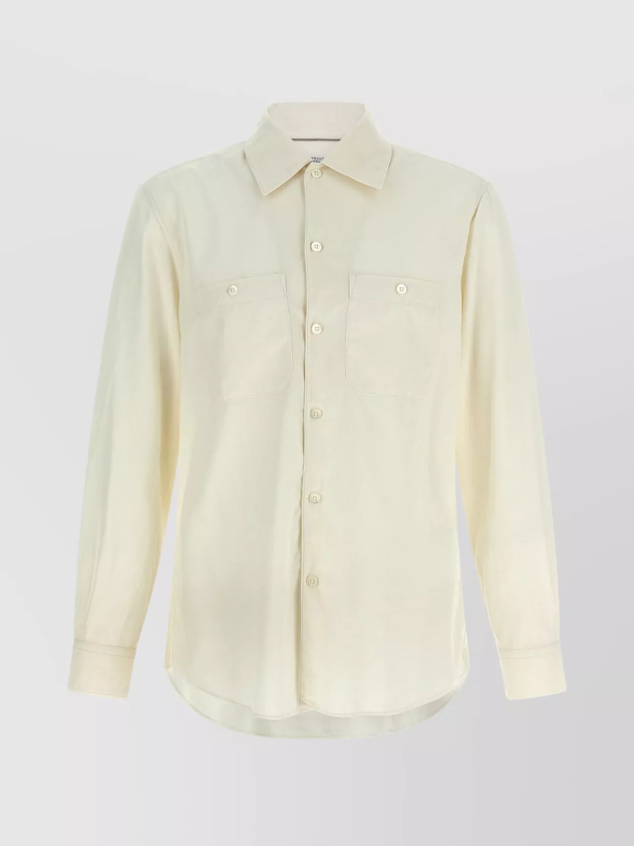 Brunello Cucinelli Long Sleeve Button-down Collar Shirt In Neutral
